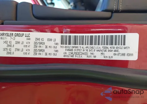 2014 Jeep Grand Cherokee Limited from USA, damaged, VIN 1C4RJFBG3EC244331